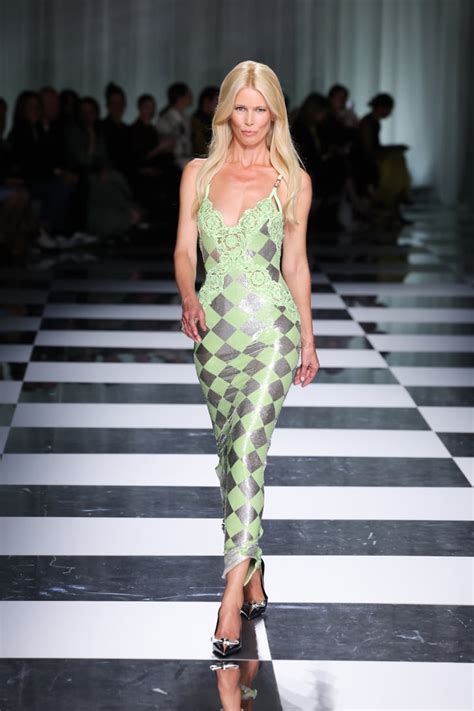 Claudia Schiffer Closes Versace Spring '24 Show in .